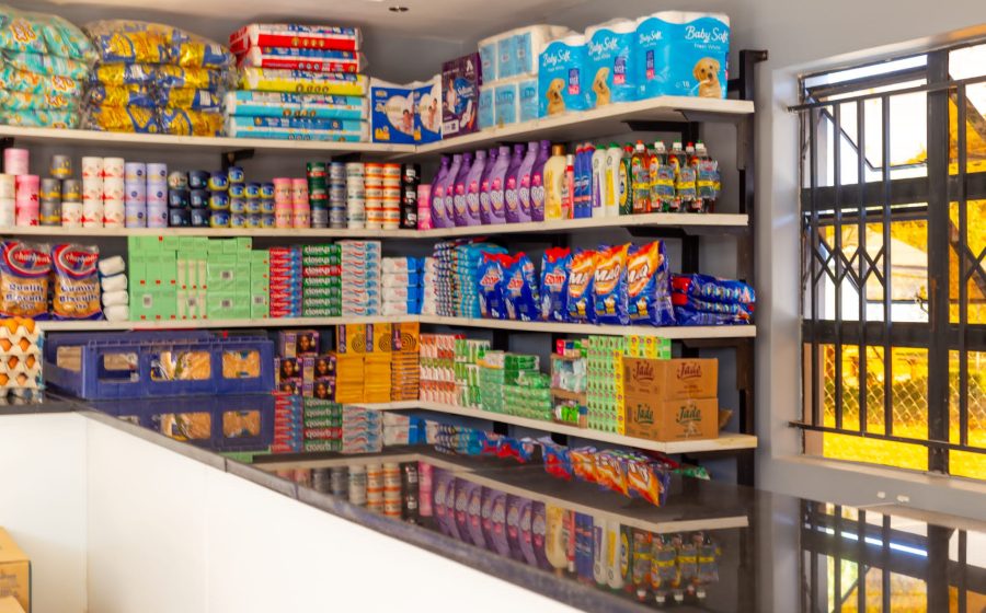 Mandizha Plaza grocery store shelves